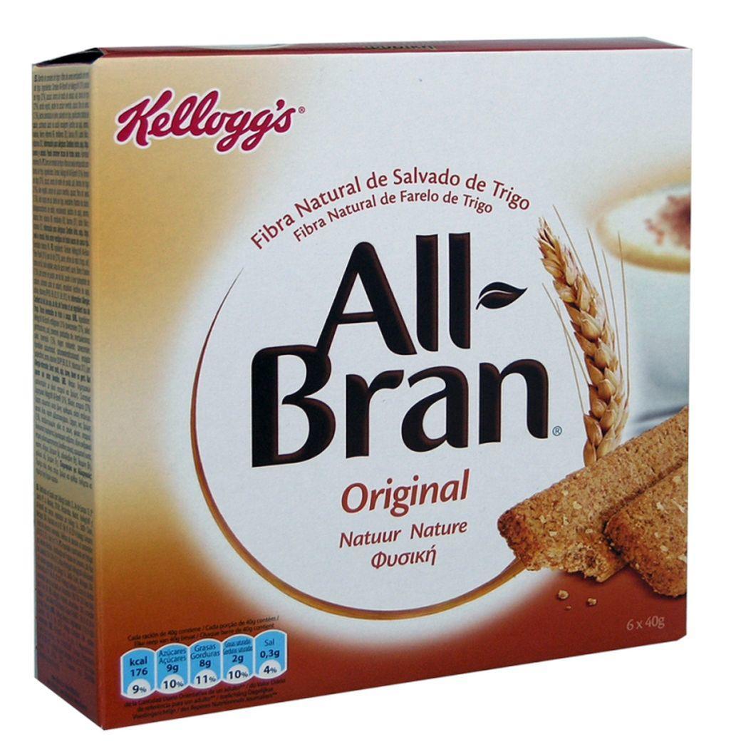 Μπάρες Δημητριακών All Bran Natural Bars Kellogg’s (6x40g)