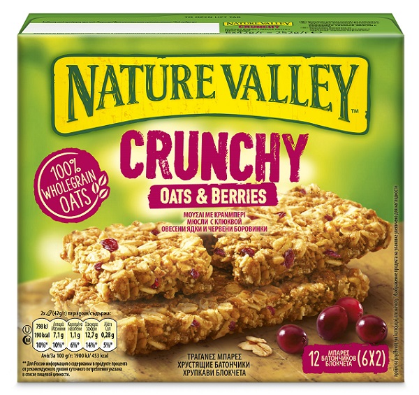 Μπάρες δημητριακών Oats & Cranberries Nature Valley (6 x 42 g)