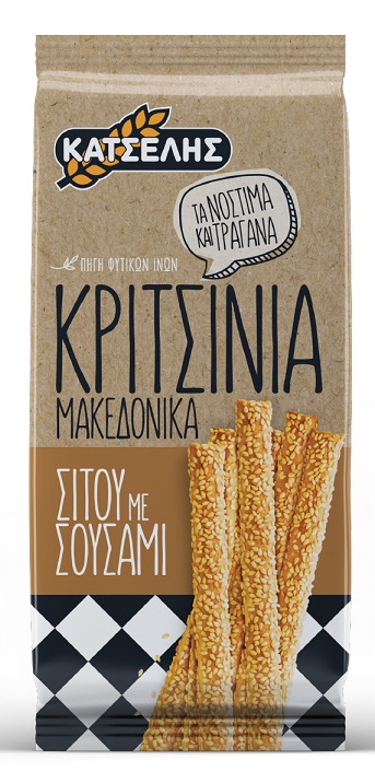 Μακεδονικά Κριτσίνια Σίτου με Σουσάμι Κατσέλης (200 g)