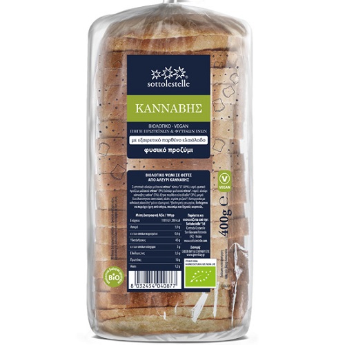 Ψωμί Σταρένιο με Αλεύρι Κάνναβης σε Φέτες Sottolestelle (400g)