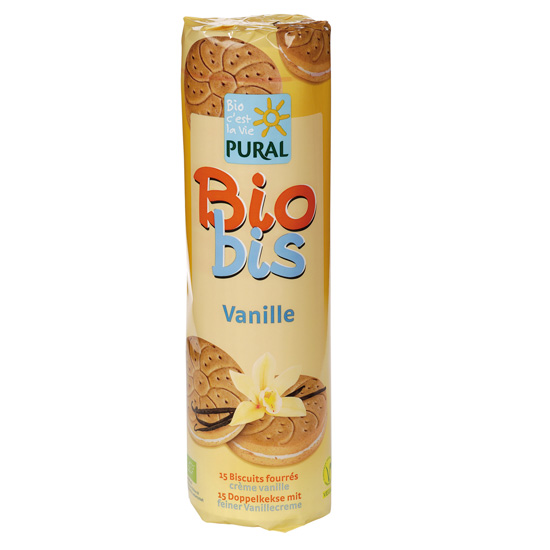 Βιολογικά Μπισκότα με Γέμιση Βανίλιας Pural (300g)