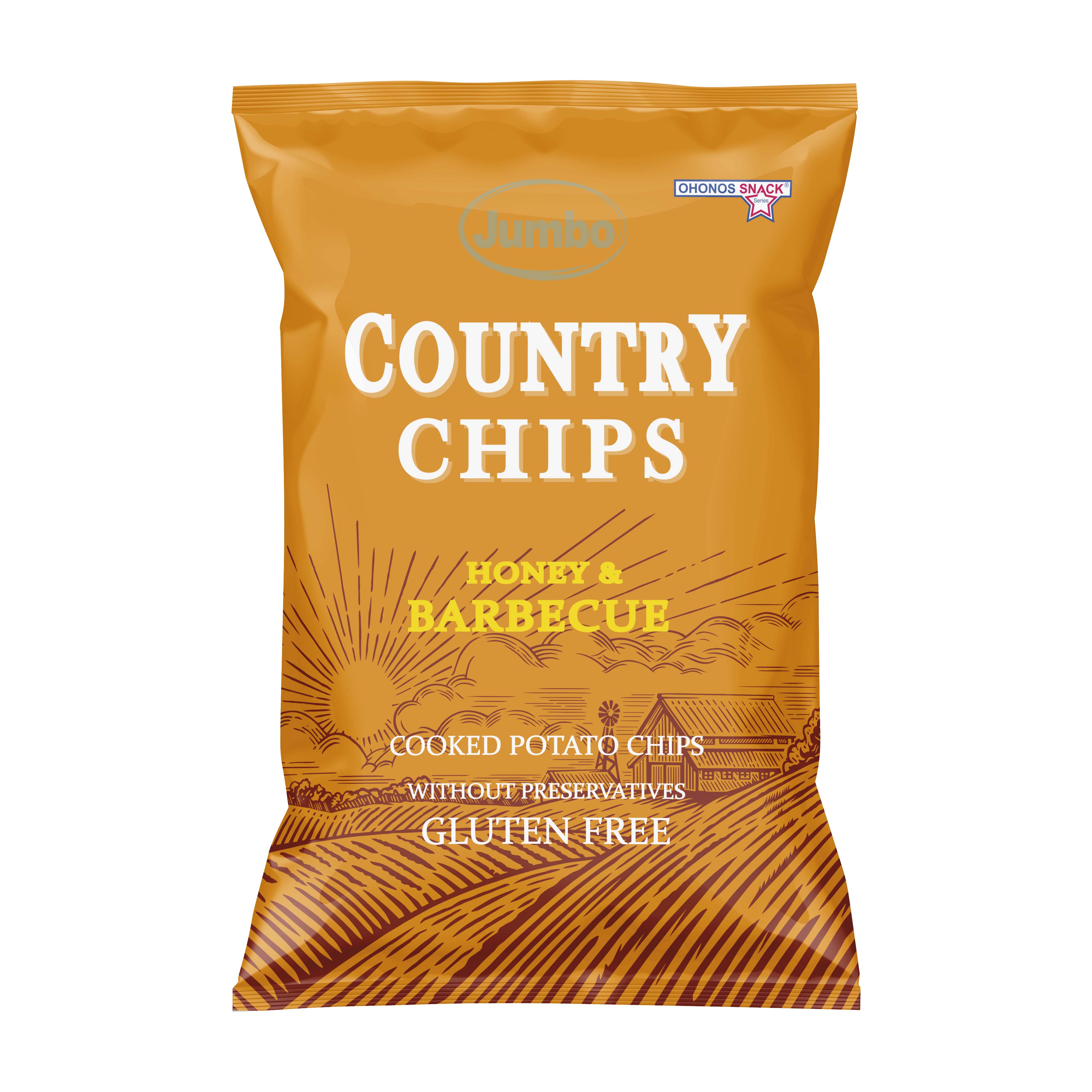 Ohonos Snacks Τσιπς Country Μέλι & Μπάρμπεκιου Jumbo (150g)