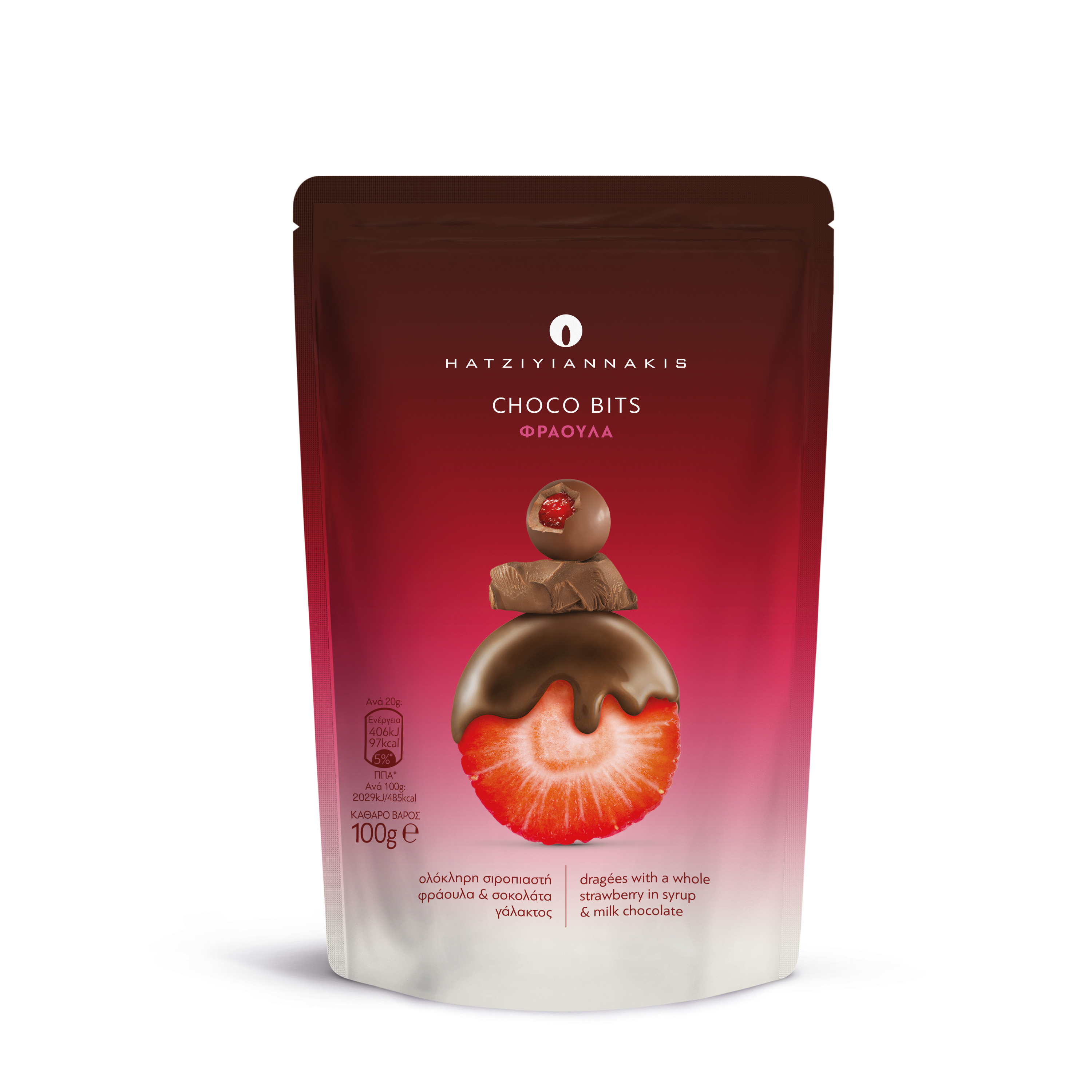 Choco Bits Φράουλα Hatziyiannakis (100g)