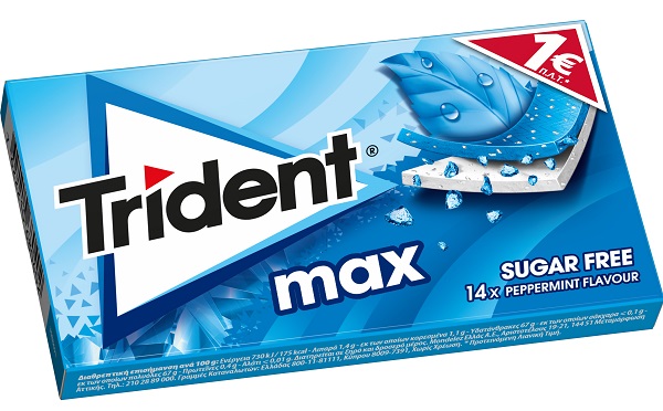 Τσίχλες με Γεύση Μέντας Trident Max (27 g)