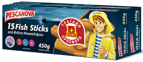Fish Sticks από φιλέτο μπακαλιάρου 1+1 Δώρο Pescanova (2Χ450gr)