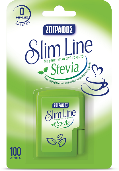 Γλυκαντικό Slim line με Stevia Ζωγράφος (100τεμ)