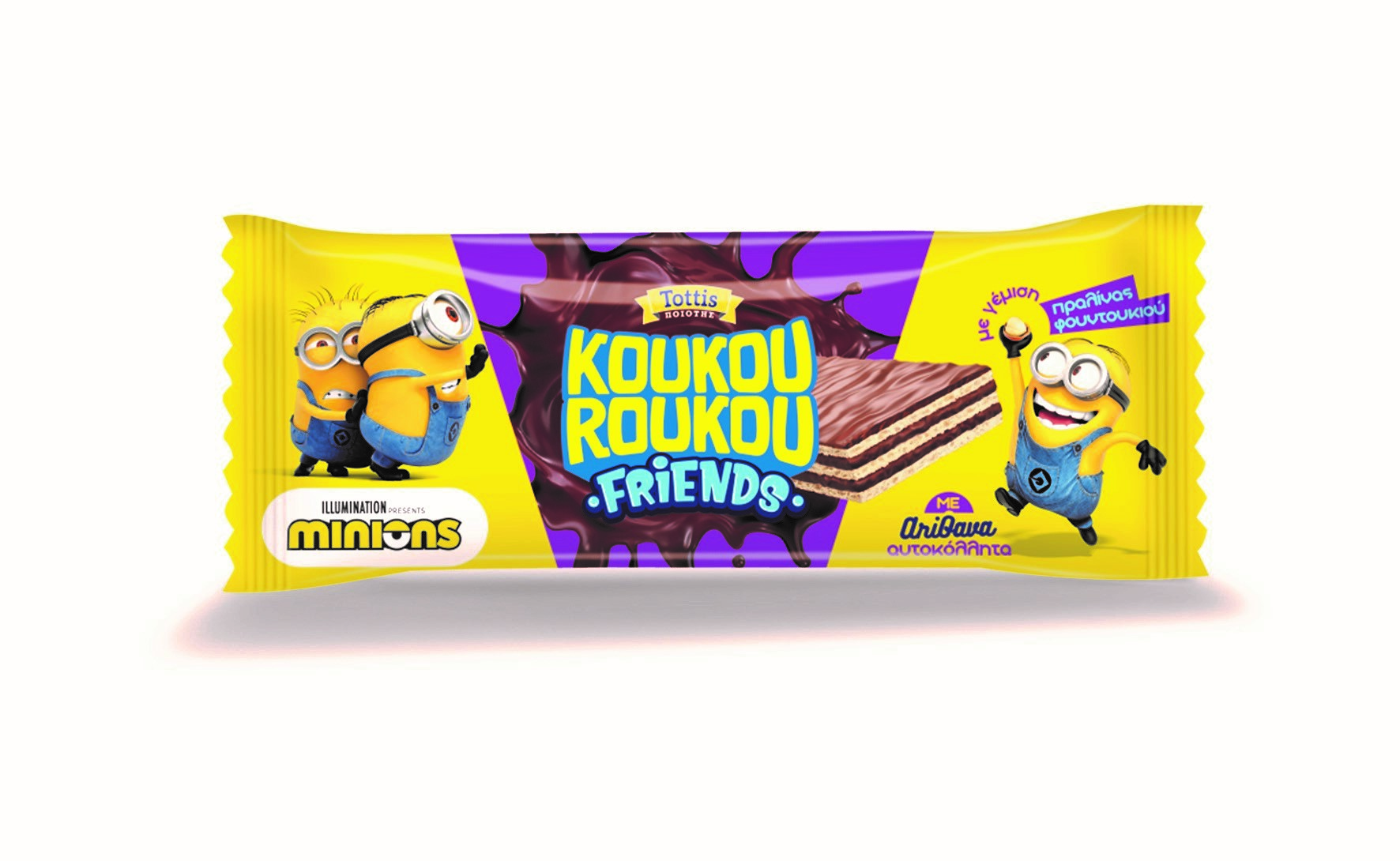Γκοφρέτα με Σοκολάτα Γάλακτος Minions Koukouroukou (25g)