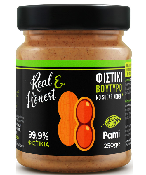 Φιστικοβούτυρο Χωρίς Προσθήκη Ζάχαρης Real & Honest (250g)