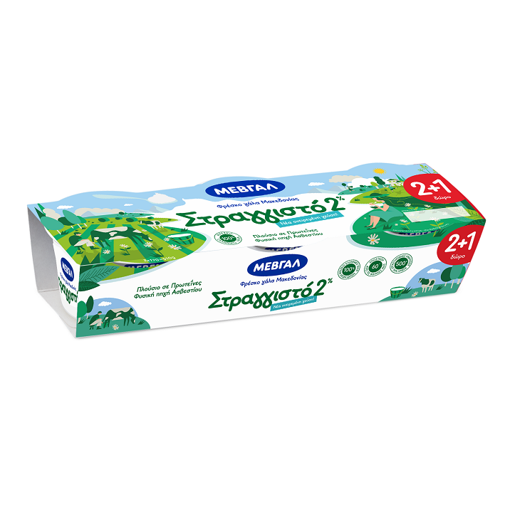 Γιαούρτι στραγγιστό 2% λιπαρά Μεβγάλ (3×170 g) 2+1 δώρο