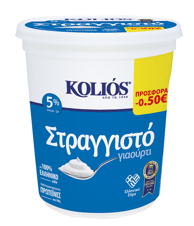 Γιαούρτι Στραγγιστό 5% λιπαρά Κολιός (850g) -0,50€