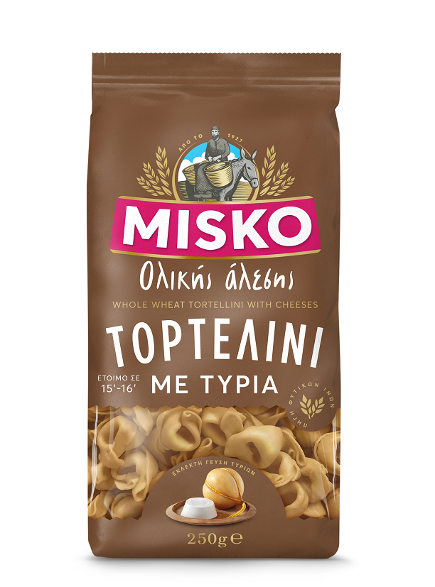 Barilla Τορτελίνι ολικής άλεσης γεμιστό με Τυριά, Misko (250g)