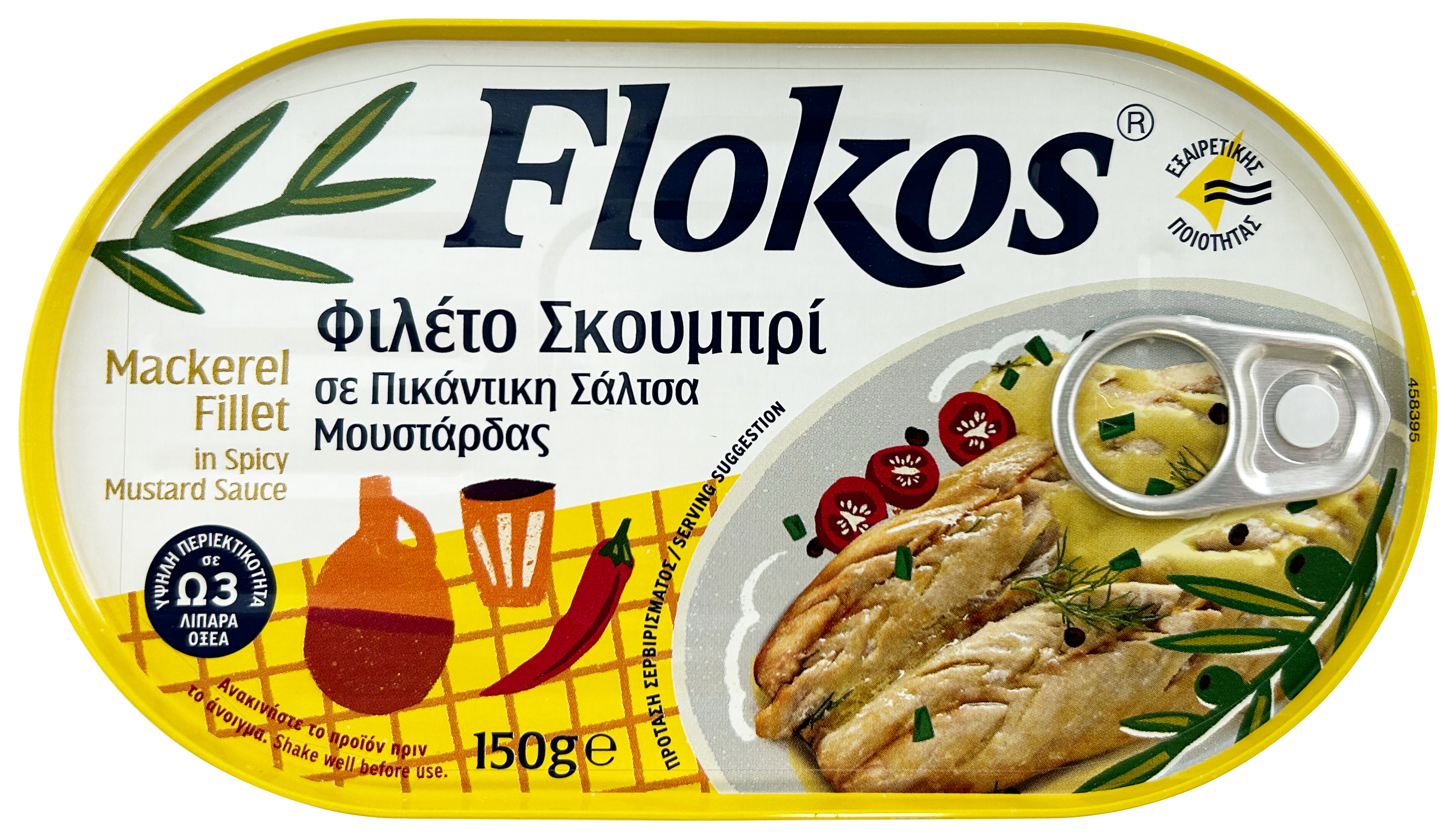 Κόνβα Α.Ε. Φιλέτο Σκουμπρί σε Πικάντικη Σάλτσα Μουστάρδας Flokos (150g)