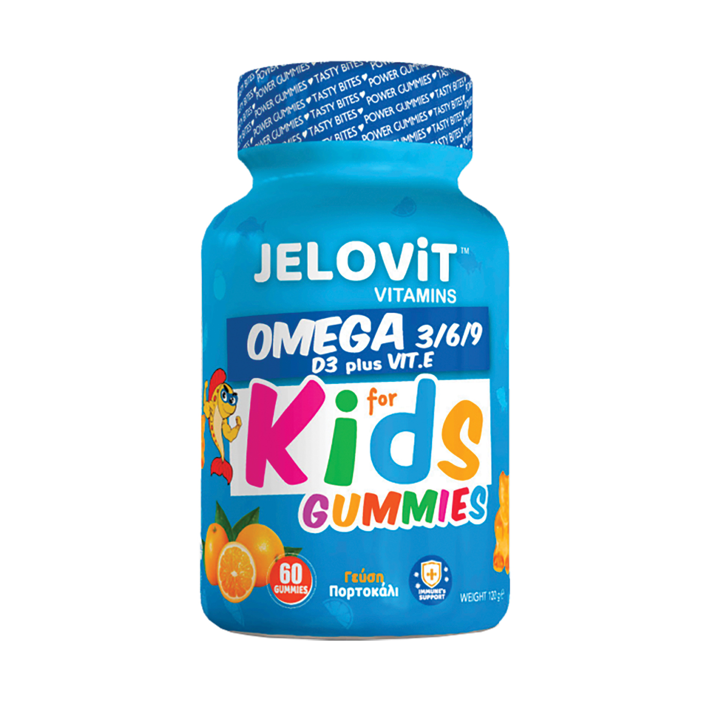 Amhes Pharma Ζελεδάκια Omega 3/6/9 με Γεύση Πορτοκάλι JELOViT (120g)