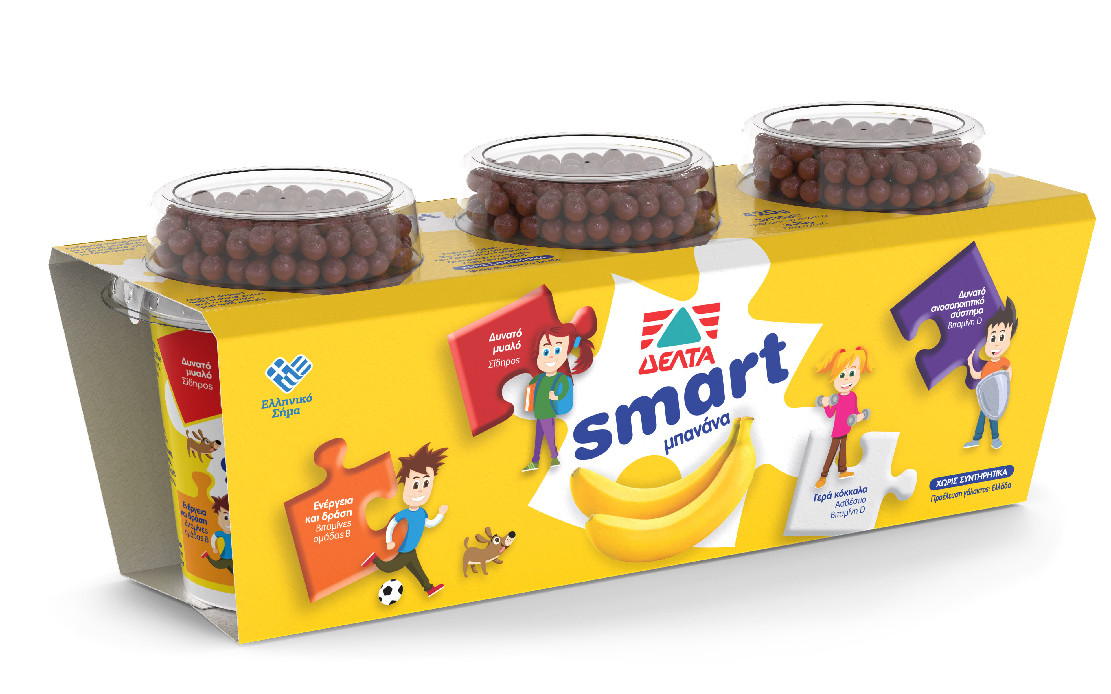 Δέλτα Επιδόρπιο Γιαουρτιού Smart Μπανάνα Δέλτα (3 x140 g)