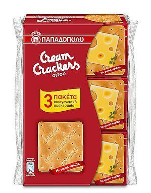 Cream Crackers Σίτου Παπαδοπούλου (3×140 g)