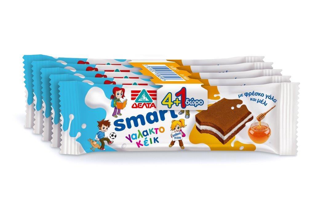 Smart Γαλακτοκέικ με Φρέσκο Γάλα και Μέλι Δέλτα (4+1×28 g)