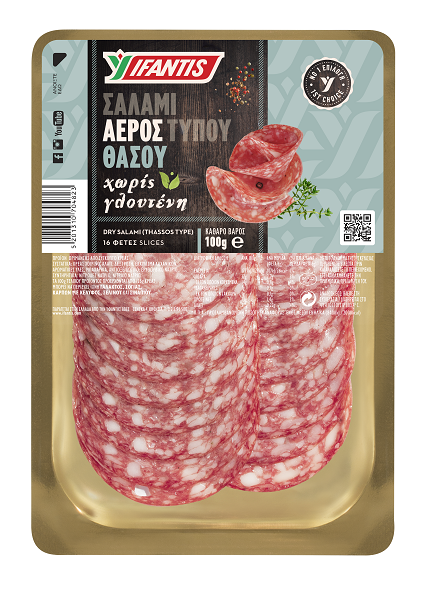Σαλάμι Αέρος Θάσου 16 φέτες Υφαντής (100 g)