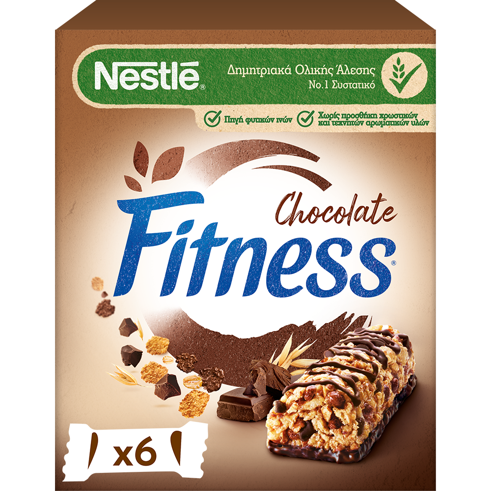 Μπάρες Δημητριακών Fitness με σοκολάτα Nestle (6 x 23.5 g)
