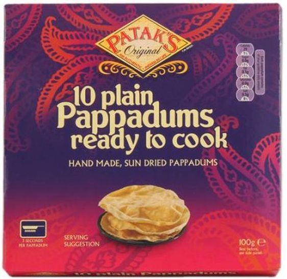 Pappadums Απλή Γεύση 10 Τεμ Patak’s (100 g)