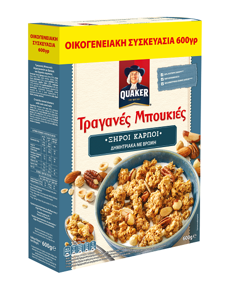 Τραγανές Μπουκιές Βρώμης Με Ξηρούς Καρπούς Quaker (600 g)