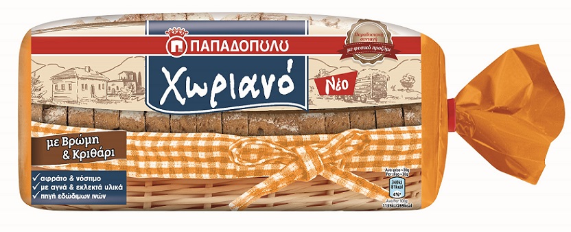 Ψωμί για Tόστ “Χωριανό’ με Βρώμη & Κριθάρι Παπαδοπούλου (500 g)