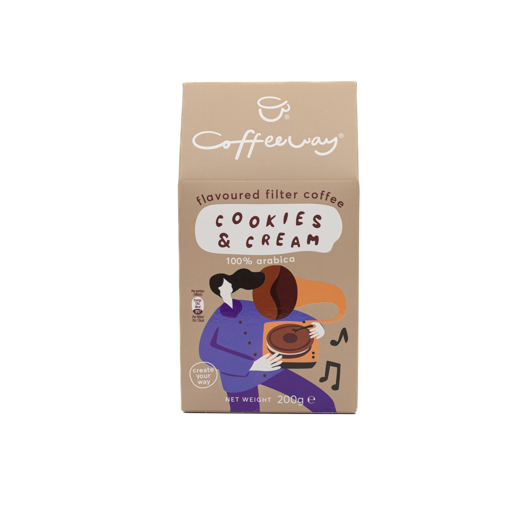Cafetex Καφές φίλτρου με άρωμα cookies & cream Coffeeway (200 g)