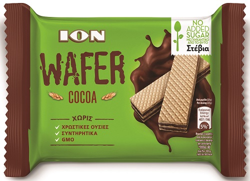 Γκοφρέτα Χωρίς Προσθήκη Ζάχαρης με Κακάο ION WAFER (50g)