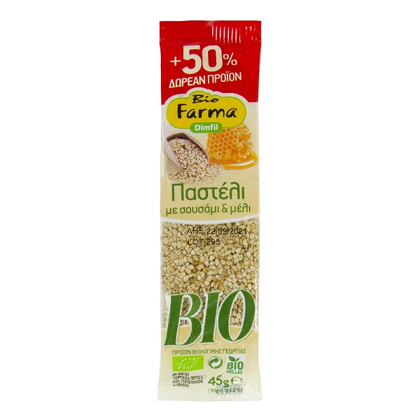 Βιολογικό Παστέλι Μέλι Σουσάμι Bio Farma (30 g) +50% Δωρεάν Προϊόν