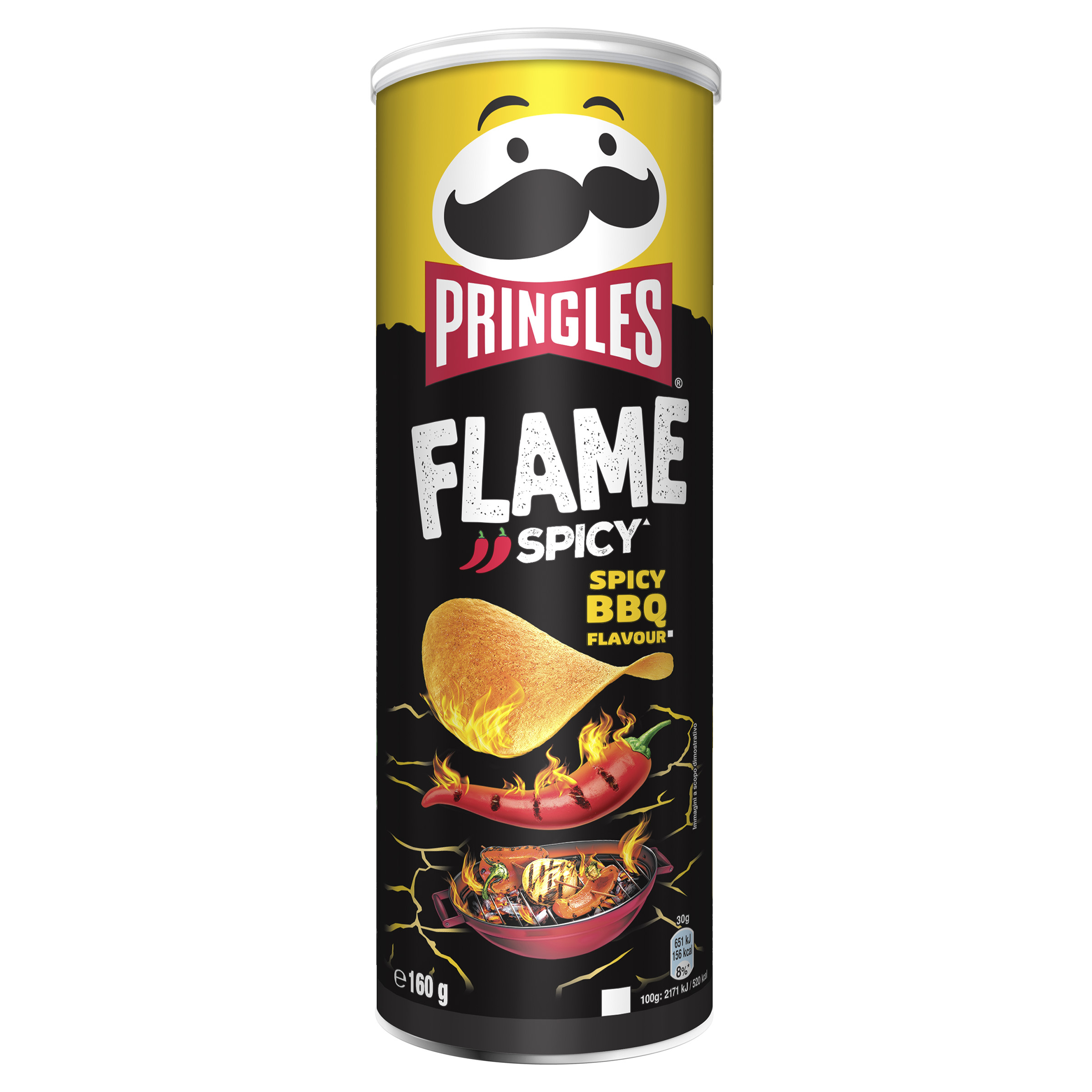 Πατατάκια Flame Spicy Spicy BBQ Pringles (160g)