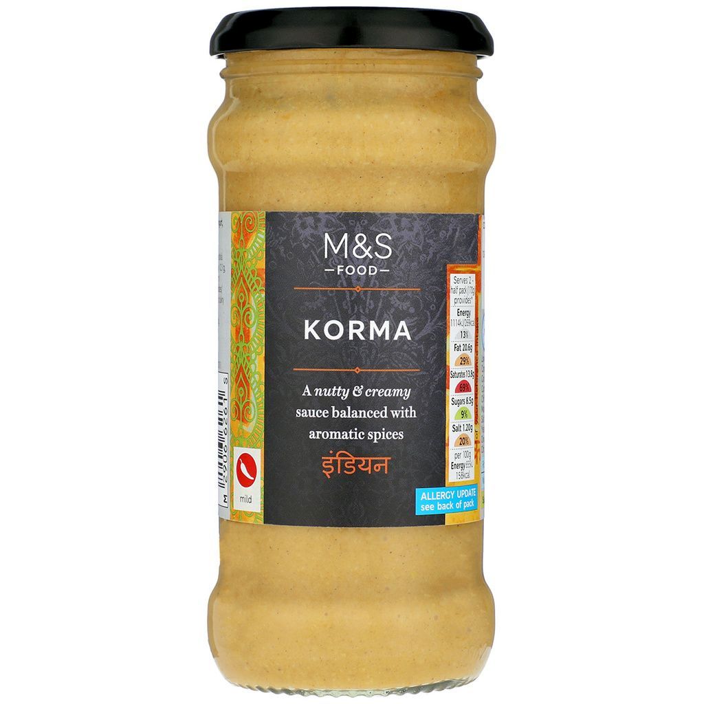 Marks & Spencer Ήπια Κρεμώδης Σάλτσα Κάρυ με Καρύδα Γιαούρτι Τριμμένα Κάσιους και Αμύγδαλα Marks & Spencer (340g)