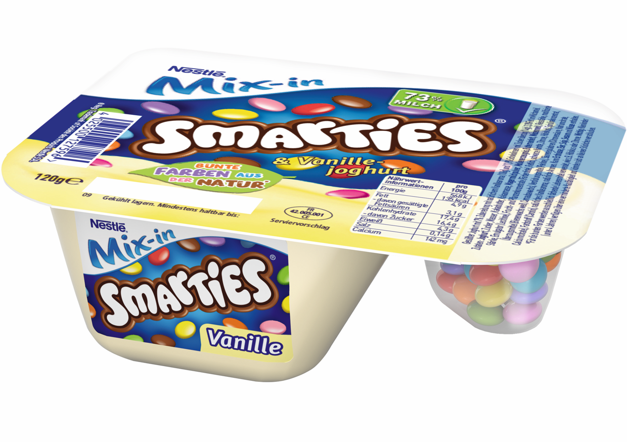 Επιδόρπιο Γιαουρτιού Βανίλια με Mini Smarties Smarties (120gr)