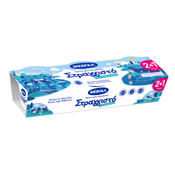 Γιαούρτι στραγγιστό 5% λιπαρά Μεβγάλ (3×170 g) 2+1 δώρο