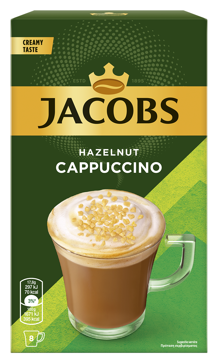 Στιγμιαίος καφές Cappuccino Φουντούκι Jacobs (8 τεμ)