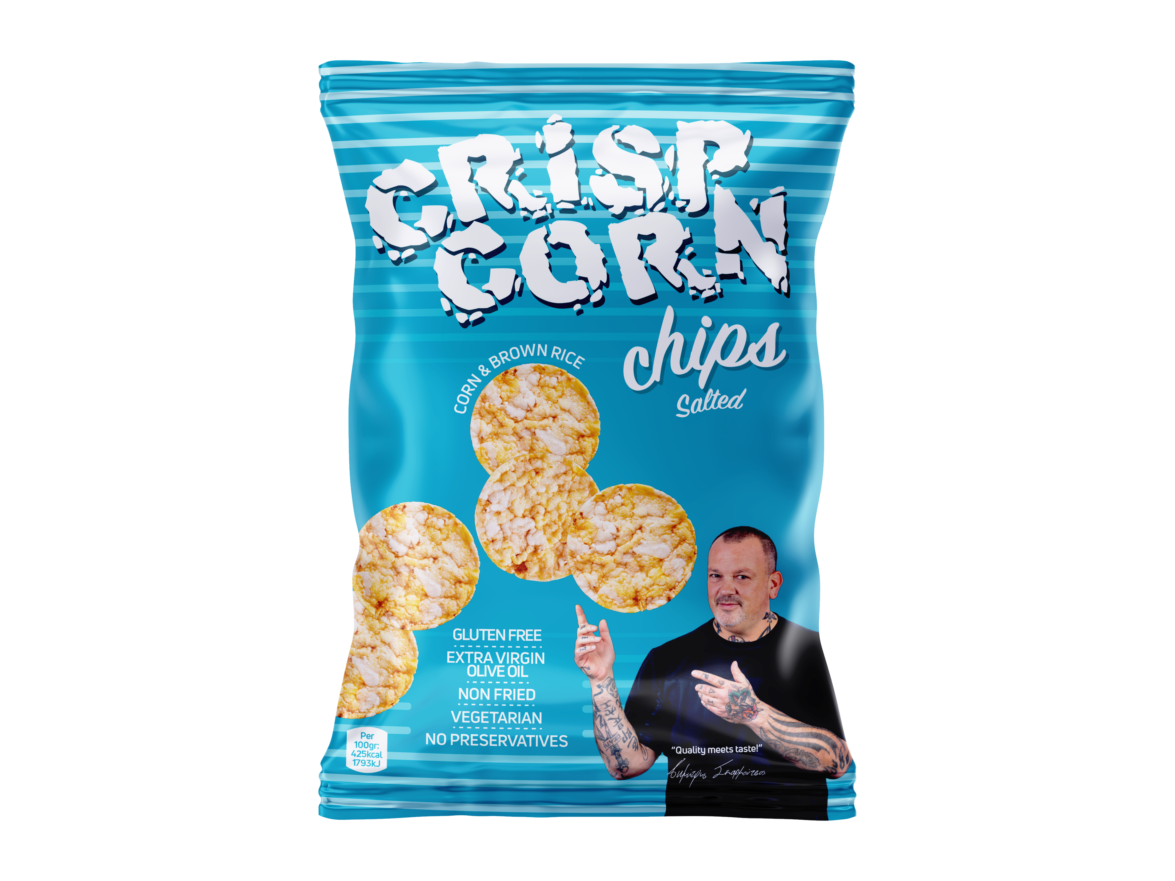 Elgen Crisp Corn Chips με γεύση αλάτι Ελgen (60g)