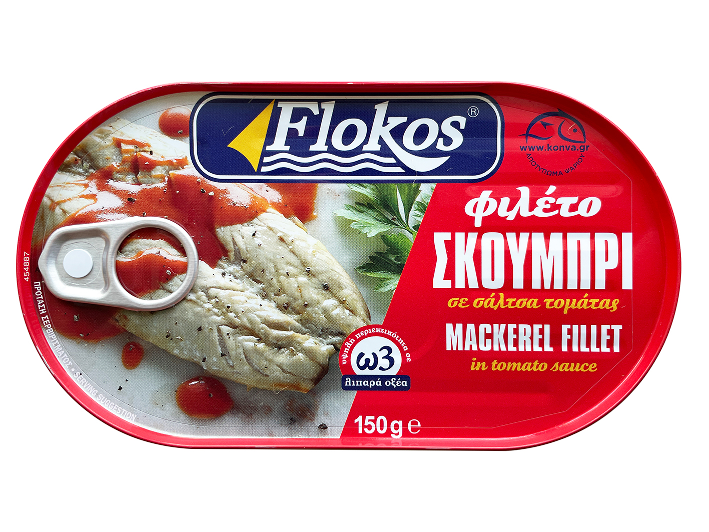 Κόνβα Α.Ε. Σκουμπρί Φιλέτο σε Σάλτσα Τομάτας Flokos (150 g)