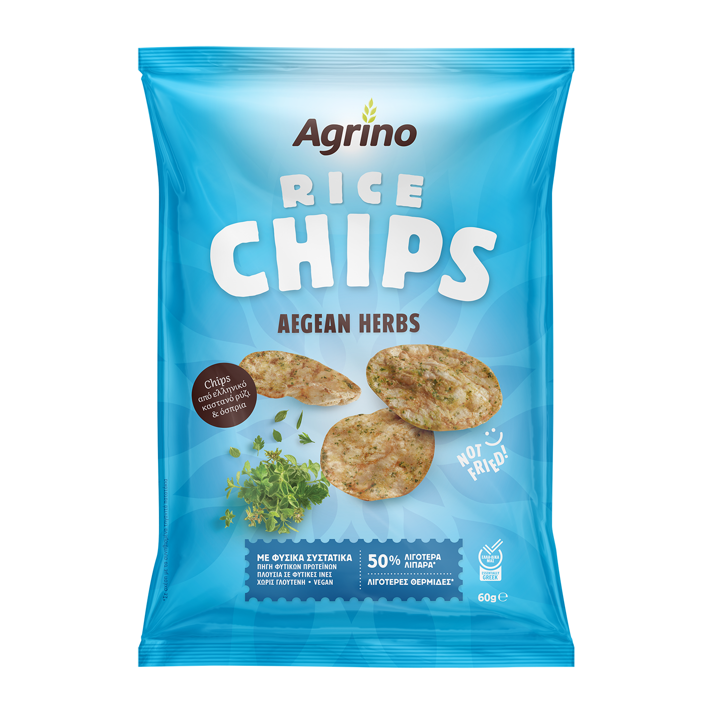 Agrino Τσίπς Ρυζιού Aegean Herbs Agrino (60g)