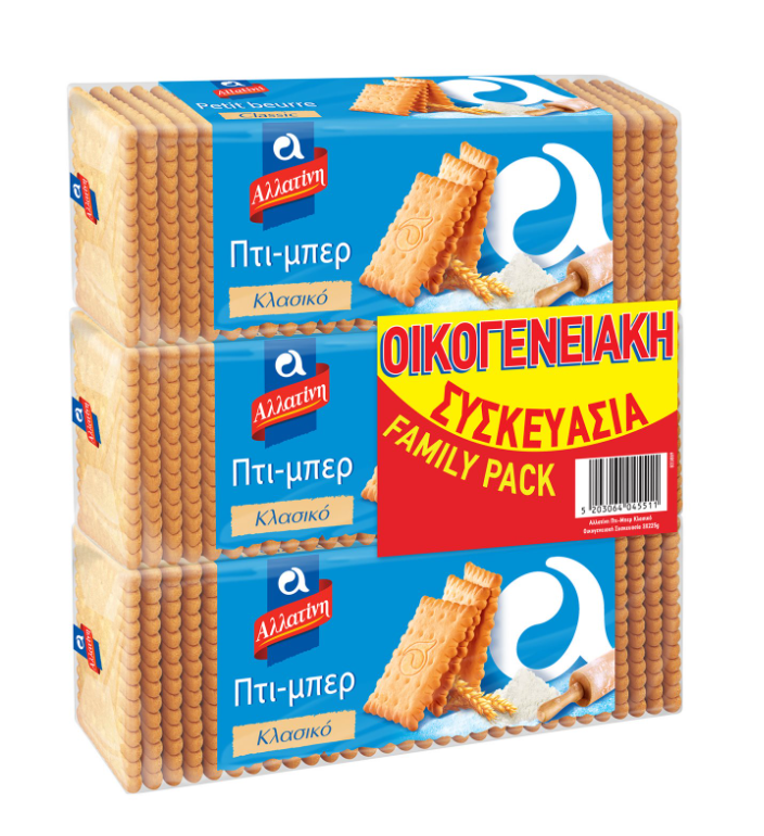 Elbisco Μπισκότα Πτι Μπερ Κλασικό Αλλατίνη (3x225g)