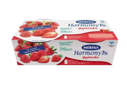 Μεβγάλ A.E. Επιδόρπιο Γιαουρτιού Harmony 1% λιπαρά Φράουλα Μεβγάλ (2x170g)