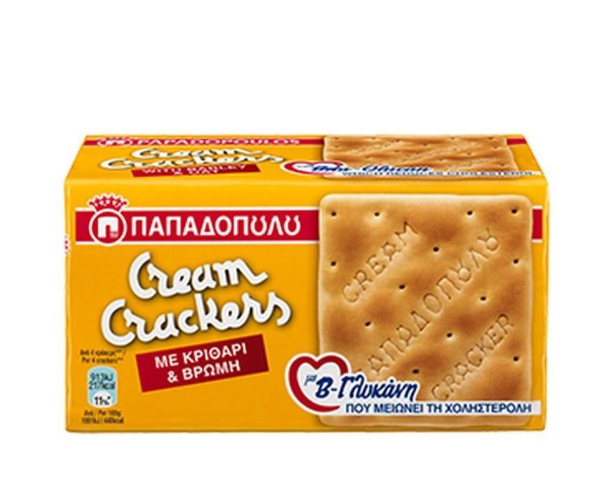 Cream Crackers με Kριθάρι, Bρώμη και B-γλυκάνη Παπαδοπούλου (185 g)