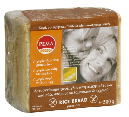 Αρτοσκεύασμα ολικής άλεσης σε φέτες PEMA (500 g)