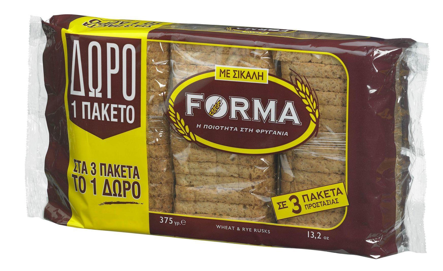 Φρυγανιές Σίκαλης Forma (4×90 g) -0,50