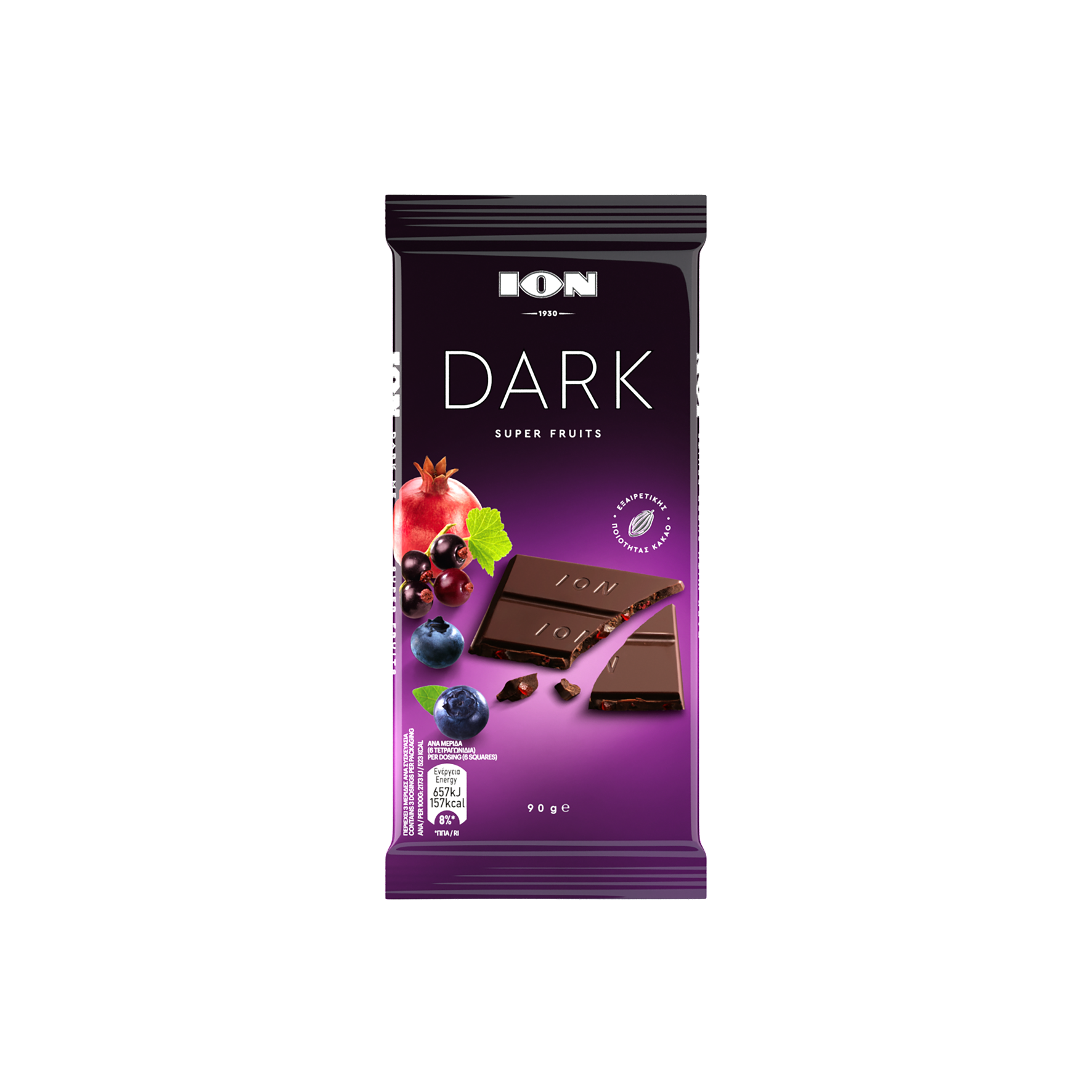 Σοκολάτα με Super Fruits ΙΟΝ Dark (90g)