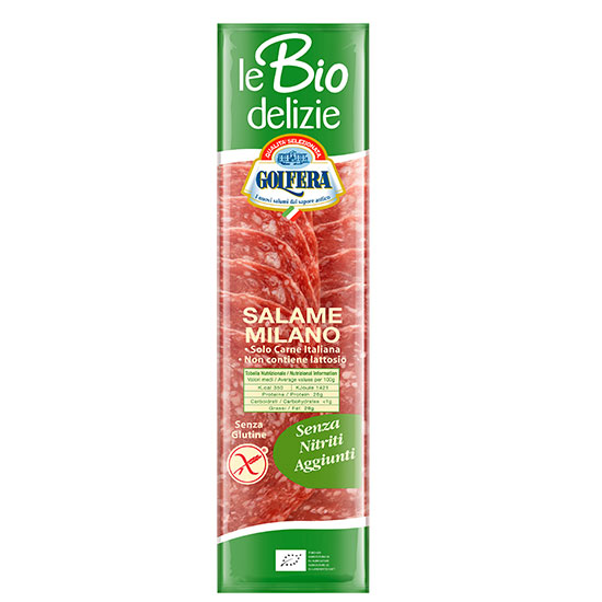 Βιολογικό σαλάμι Milano σε φέτες Golfera (80g)