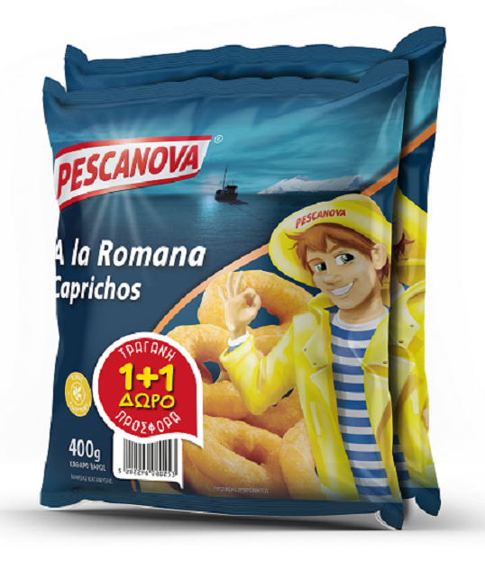 Καλαμάρια Α la romana Caprichos 1+1 Δώρο Pescanova (2Χ400gr)