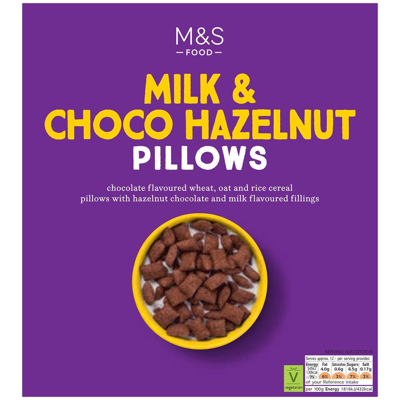 Marks & Spencer Δημητριακά Σίτου, Βρώμης και Ρυζιού, Ενισχυμένα με Βιταμίνες και Μέταλλα, με γέμιση με γεύση Σοκολάτας και Φουντουκιού ή γέμιση με γεύση Γάλακτος Marks & Spencer (375g)