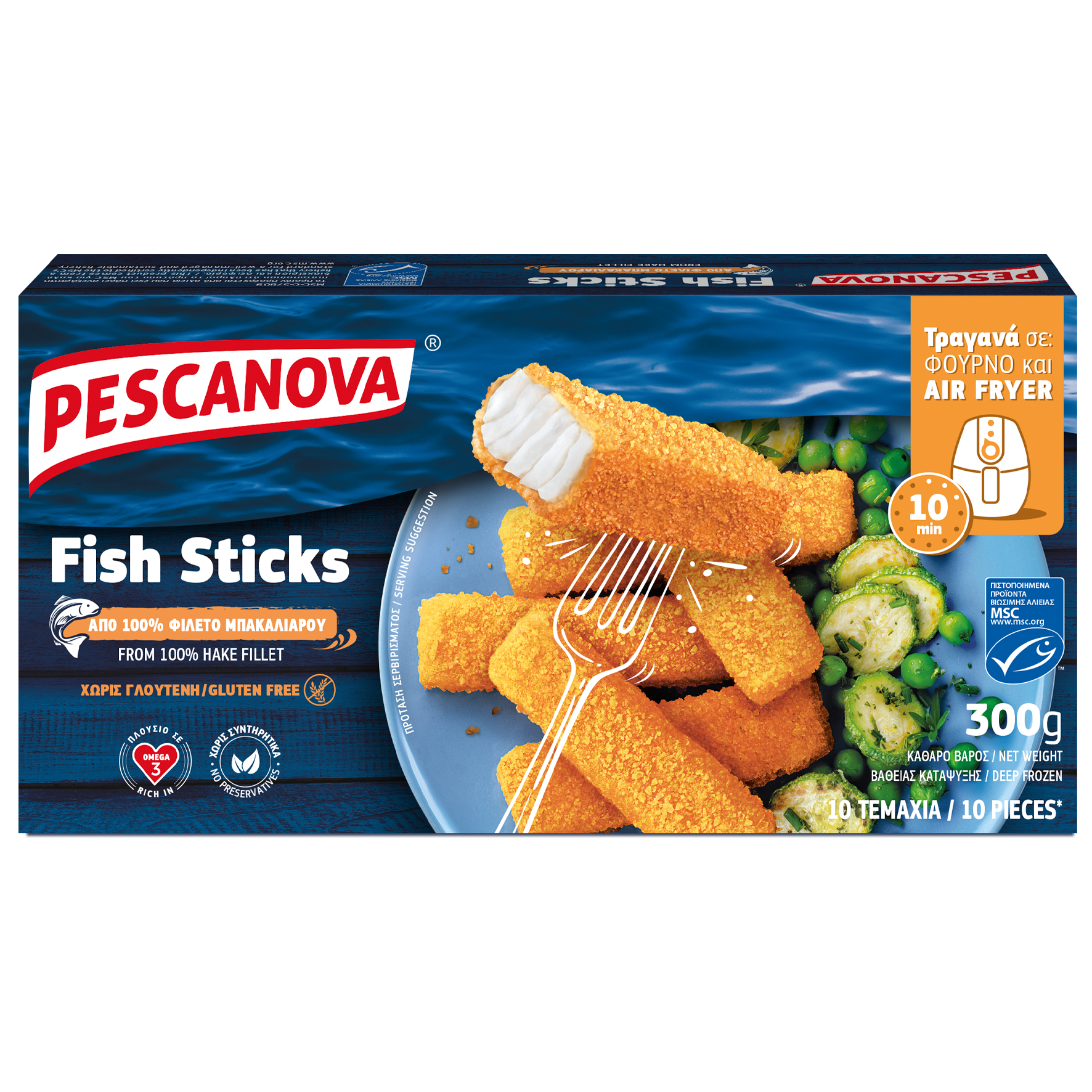 Pescanova Hellas Ltd Fish Sticks από Φιλέτο Μπακαλιάρου χωρίς Γλουτένη Pescanova (300gr)
