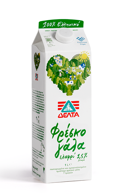 Γάλα Φρέσκο Ελαφρύ 1.5% λιπαρά Δέλτα (1 lt)