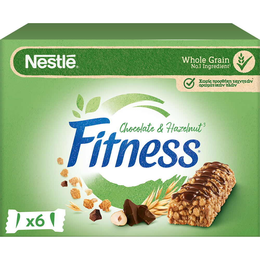 Μπάρες Δημητριακών Fitness Delice Σοκολάτα Γάλακτος Φουντούκι Nestle (6×22.5 g)