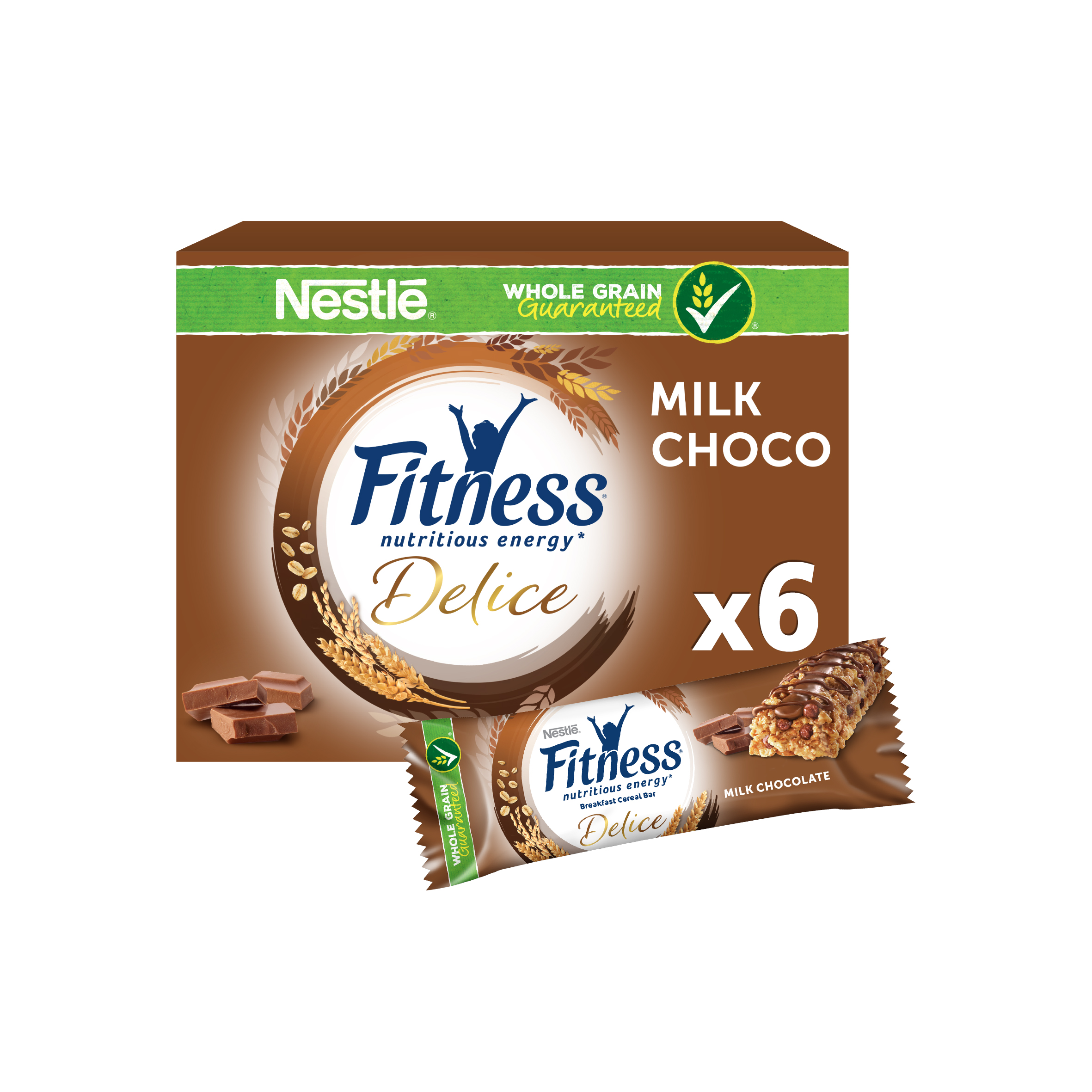 Μπάρες Δημητριακών Fitness Delice Σοκολάτα Γάλακτος Φουντούκι Nestle (6×22.5 g)