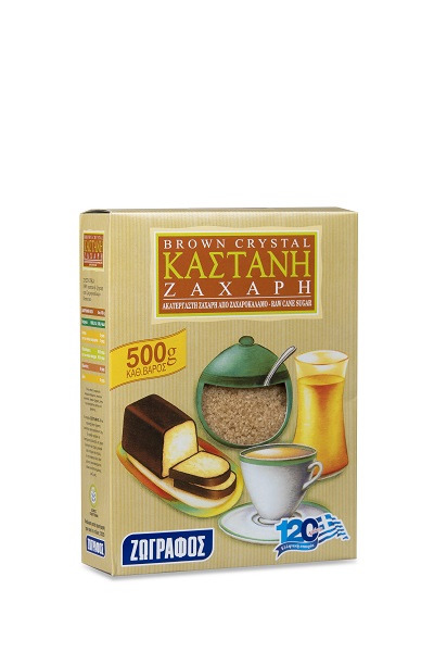 Ζωγράφος Ζάχαρη Καστανή Ακατέργαστη Brown Crystal Ζωγράφος (500 g)